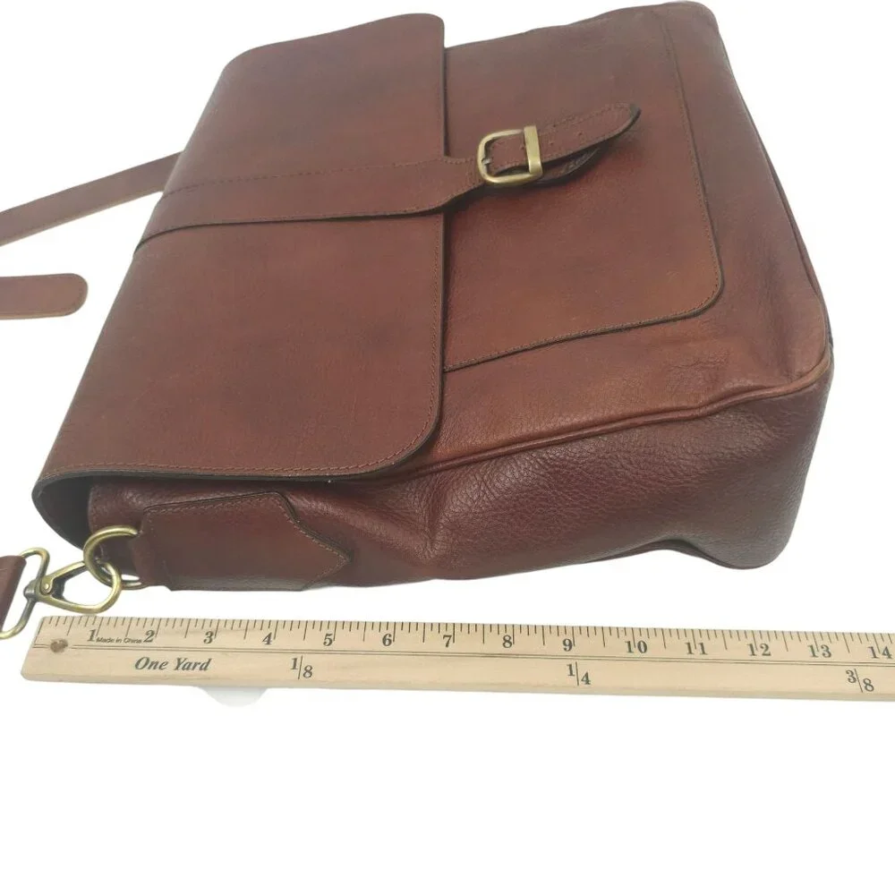 Anonimo Fiorentino Italian Messenger Bag Brown Leather 14